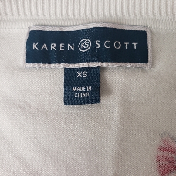 Karen Scott Long Sleeve Button Down Cardigan Floral Print Size XS - Picture 9 of 9